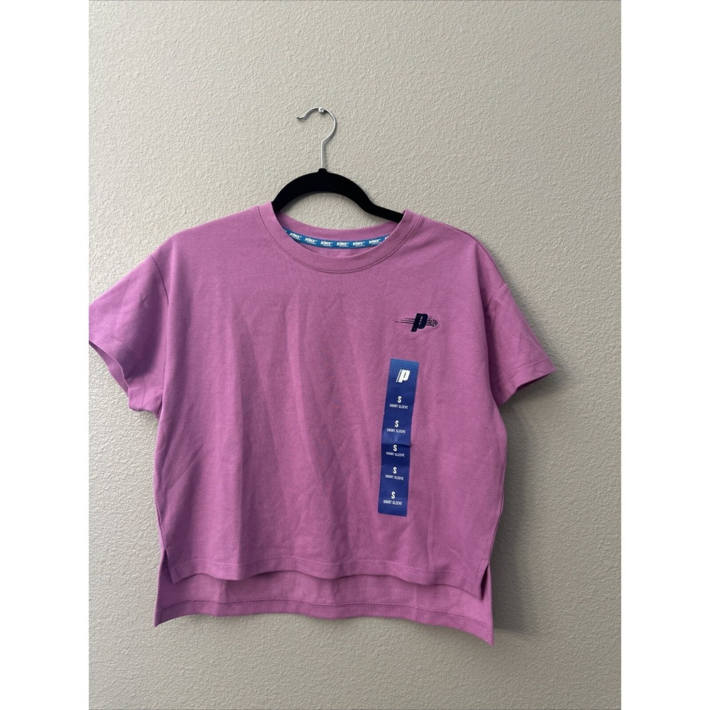 NWT Prince Womens Lilac Pinpointe Oxford Hi-Lo Cropped Pickleball Top Size Small